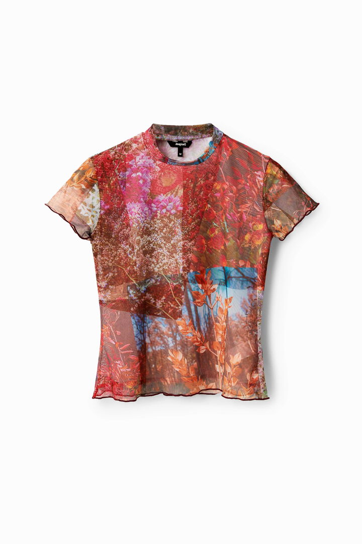 T-shirt met print en tule