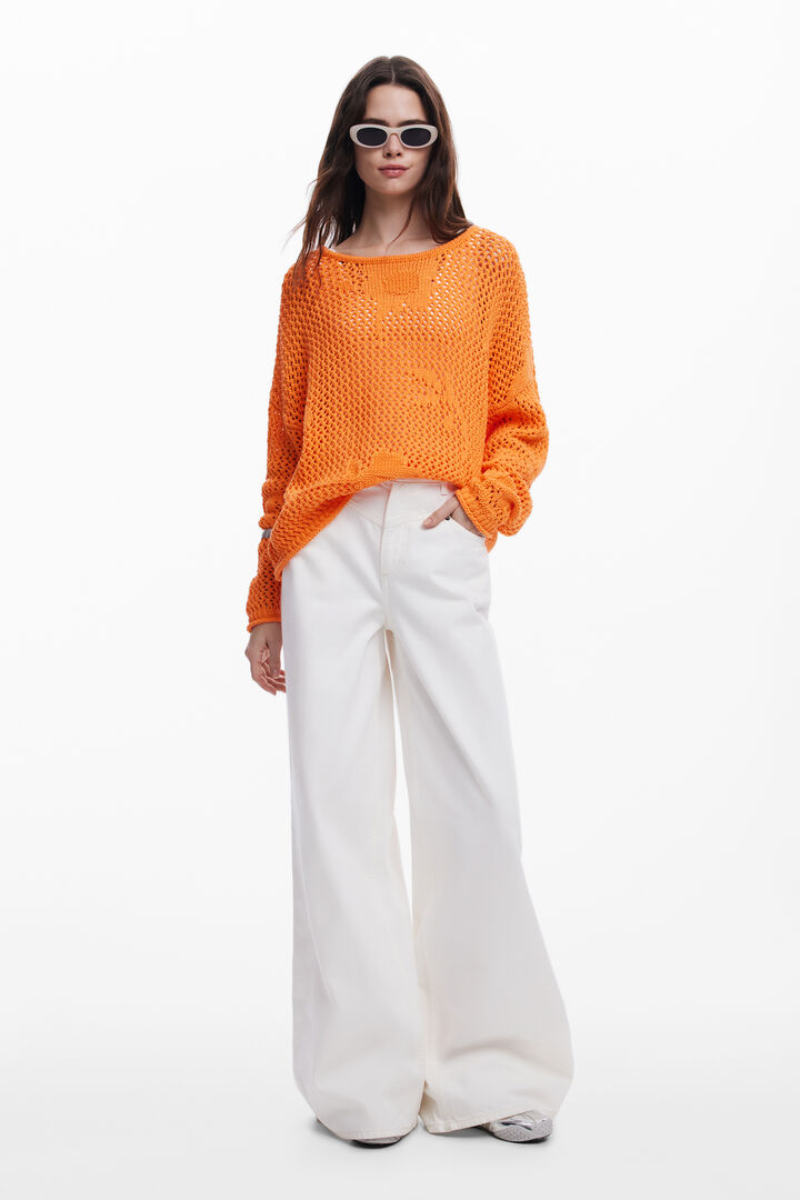 Fluid openwork sweater | Desigual