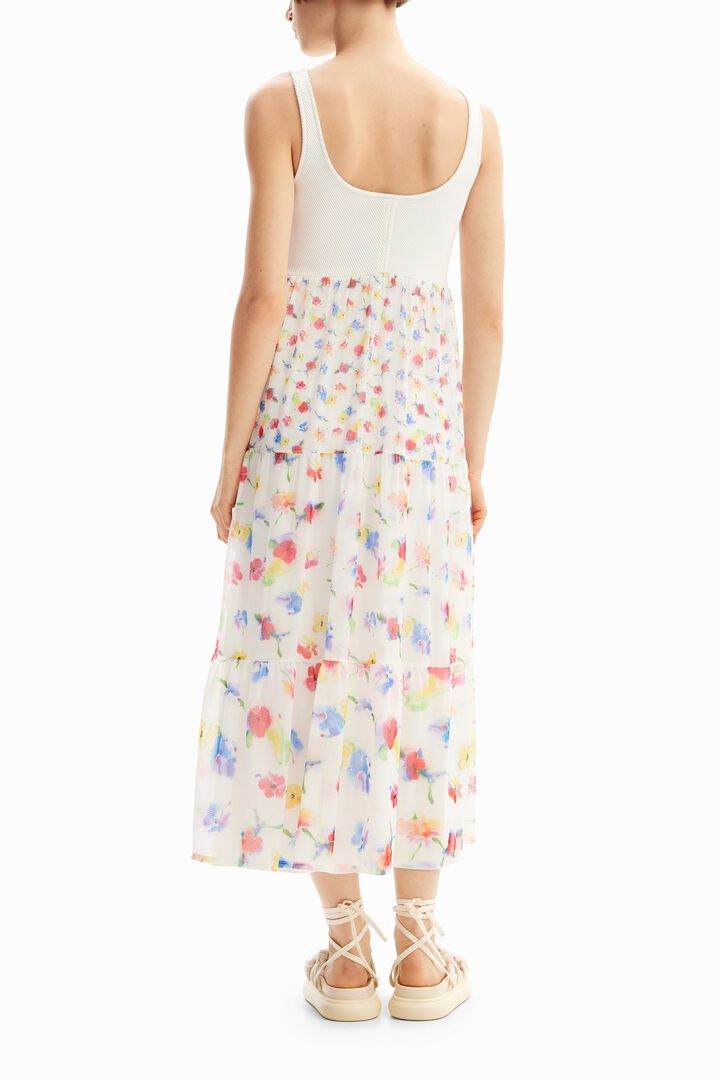 Combination floral midi dress | Desigual
