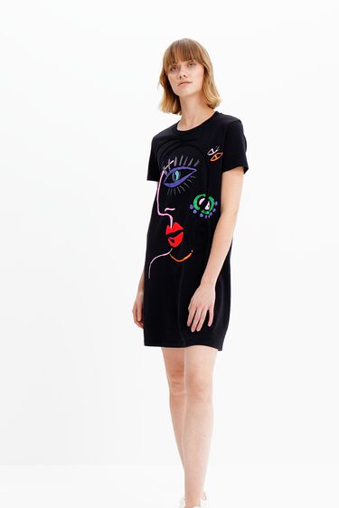 Arty face T-shirt dress | Desigual