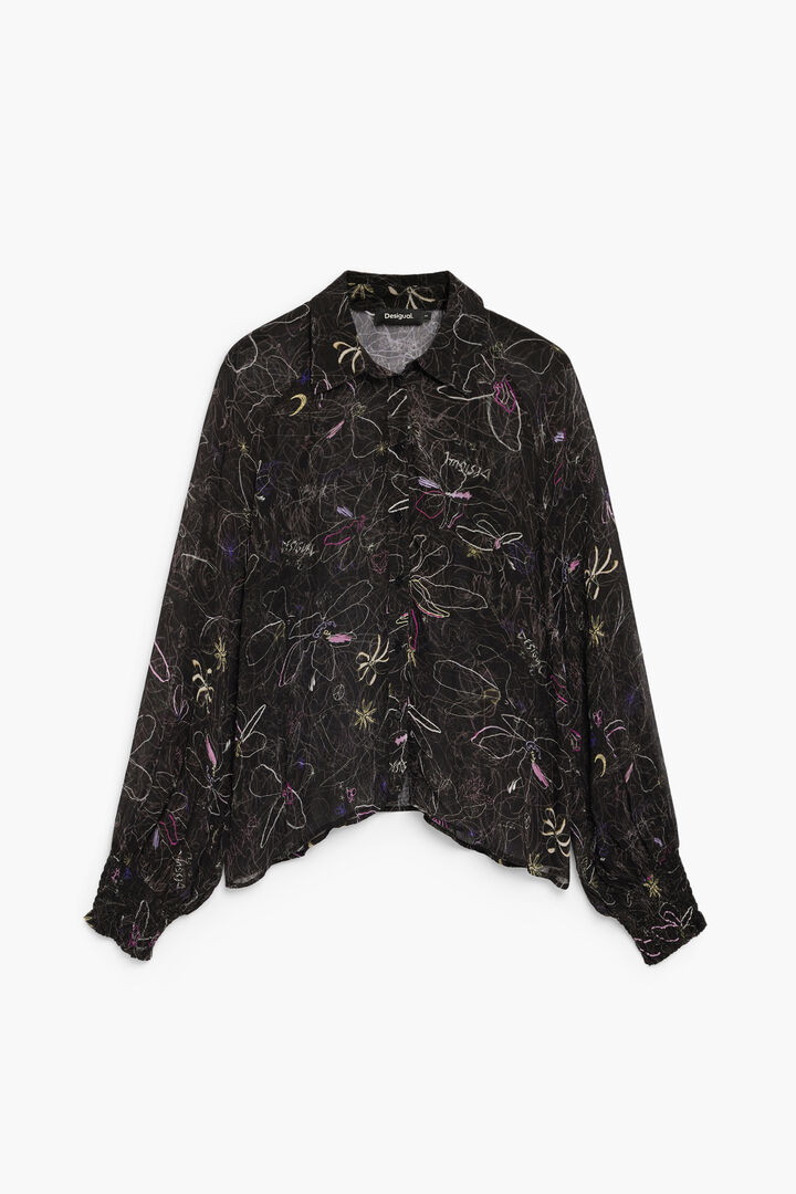Blusa floral transparente