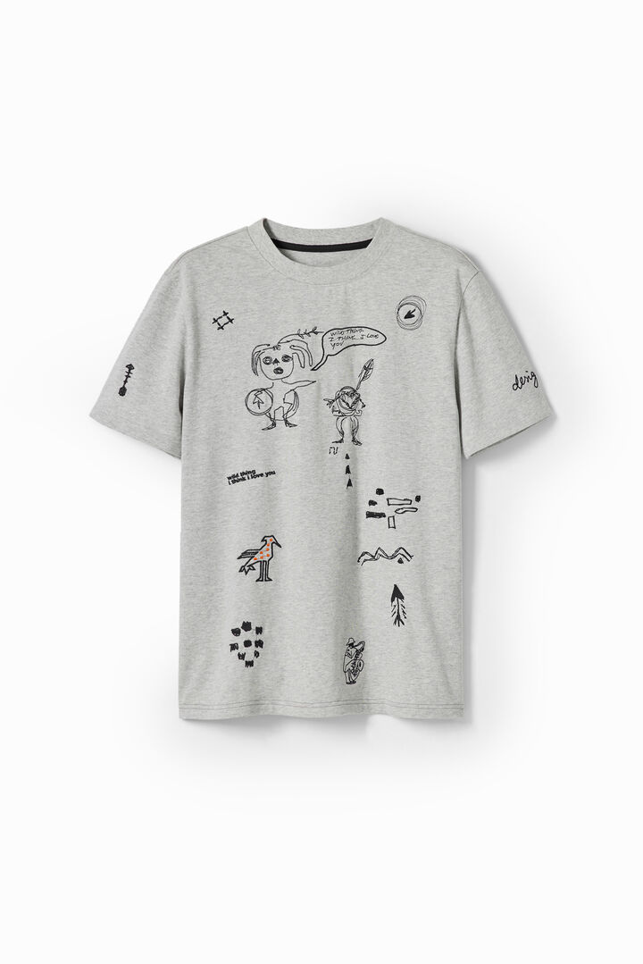 Embroidered illustration T-shirt