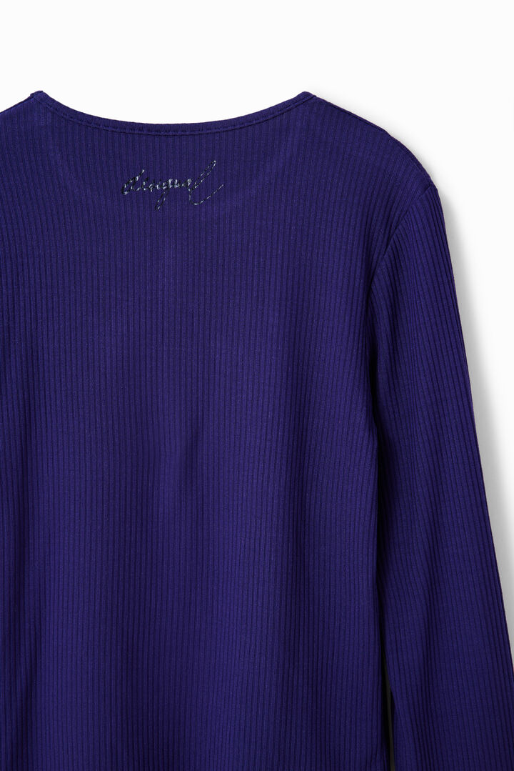 Ribbed rhinestone T-shirt | Desigual
