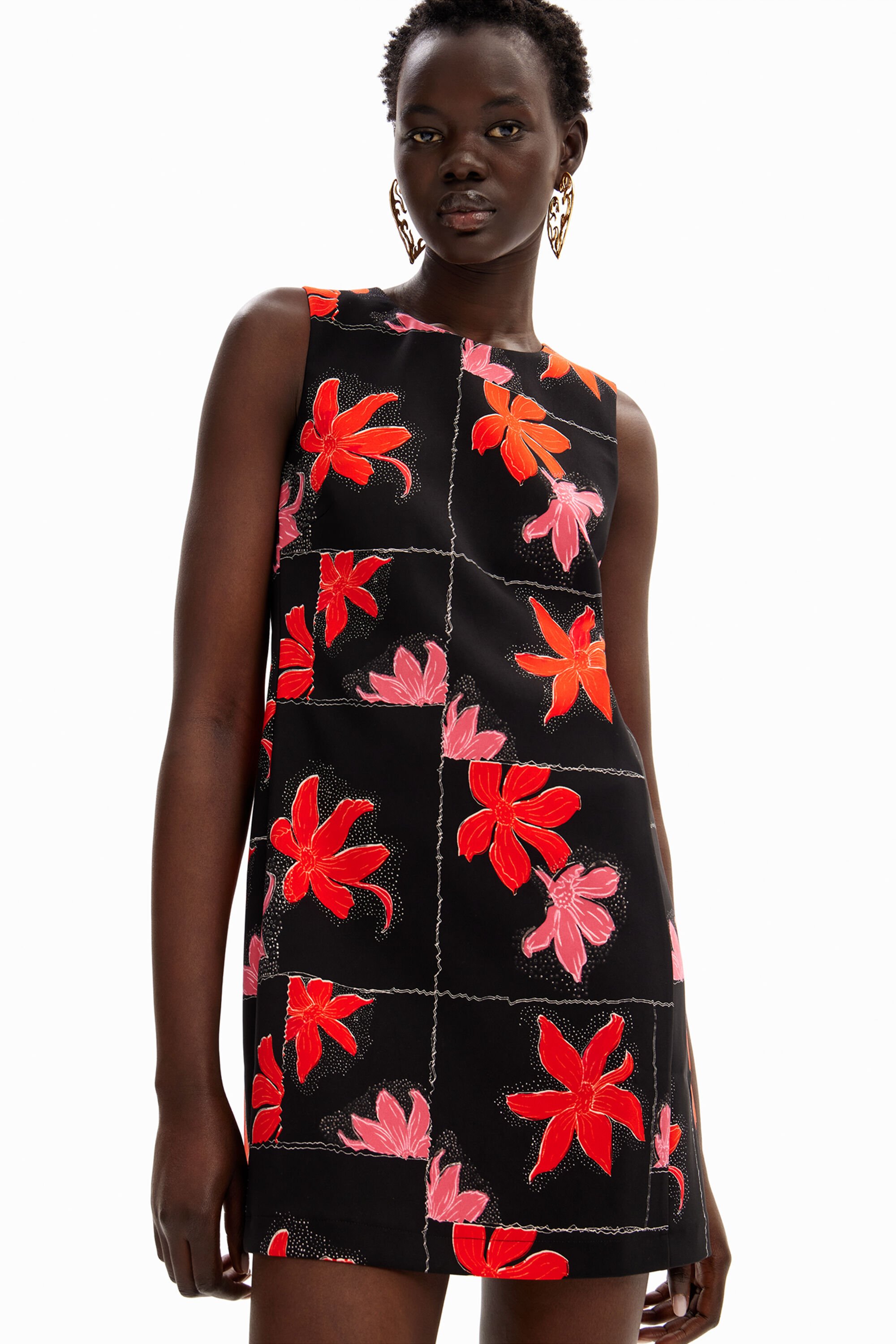 Mini robe chasuble fleurs pour femme I Desigual