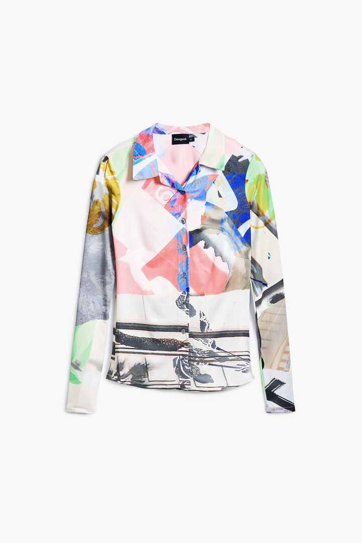 Camiseta abotonada collage | Desigual