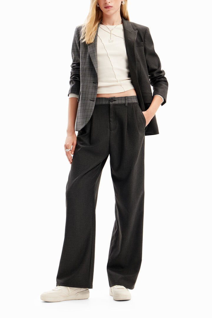Straight houndstooth patch blazer | Desigual