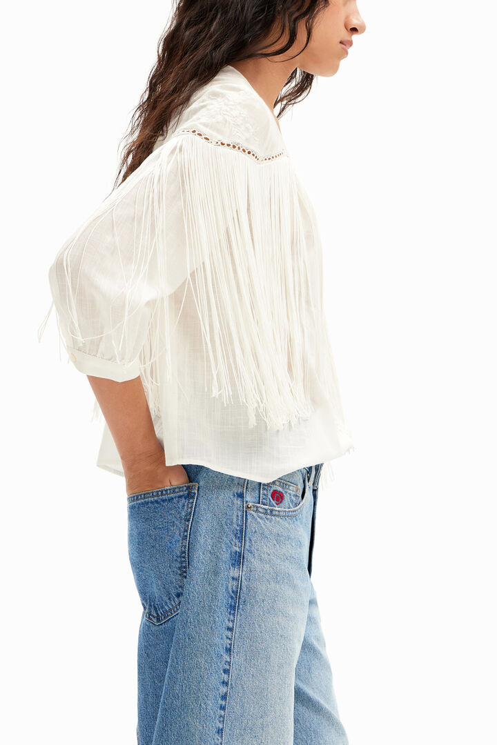Embroidered fringing blouse | Desigual