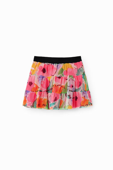 Rožasto mini krilo iz tila | Desigual