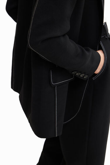 Long blazer with stitching | Desigual