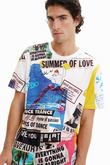 Camiseta manga corta periódico | Desigual