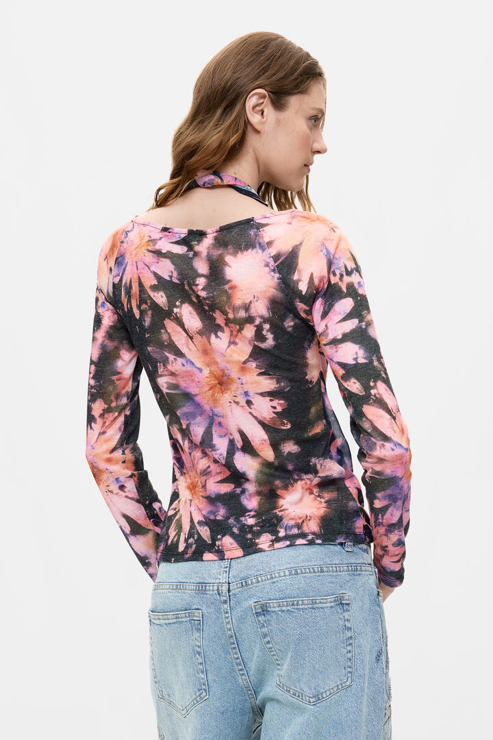 Printed Long-Sleeve Blouse