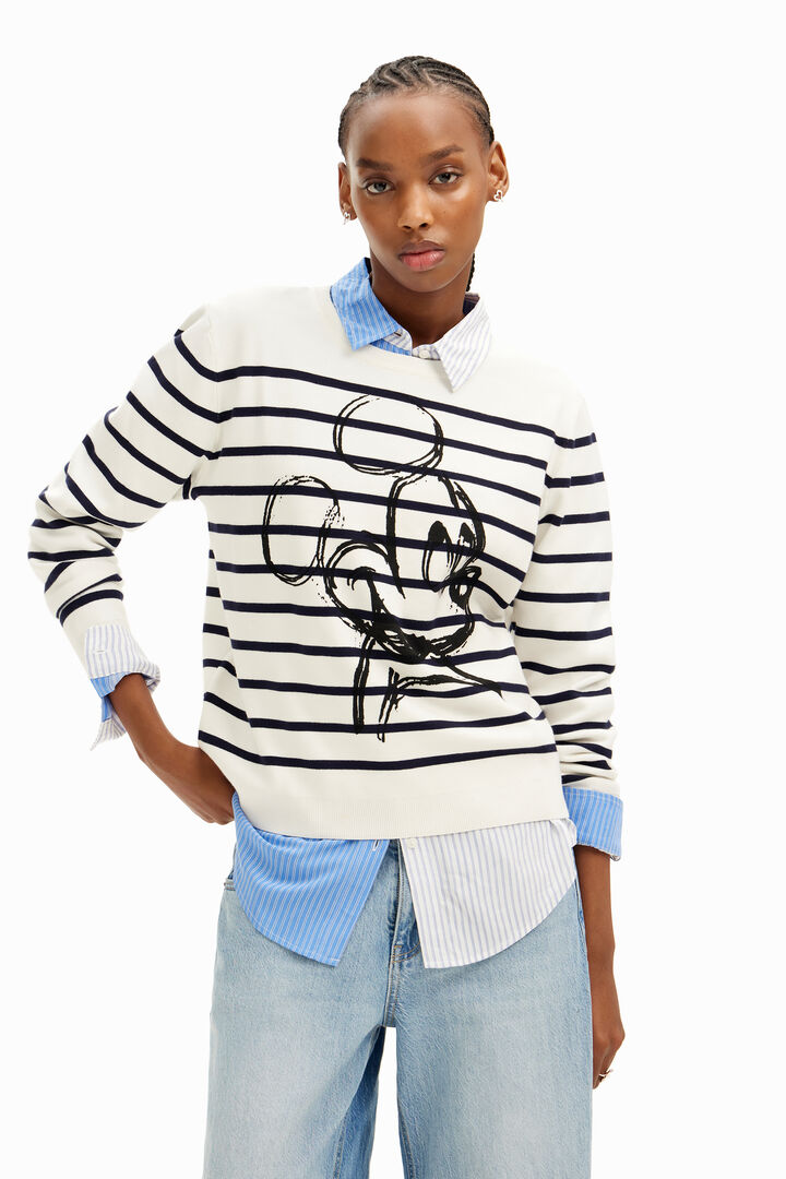 Striped Mickey Mouse pullover