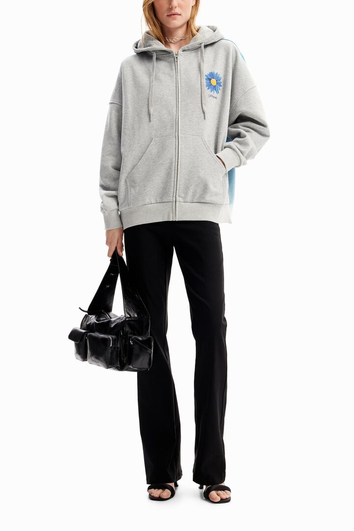 Oversize daisy zip hoodie | Desigual