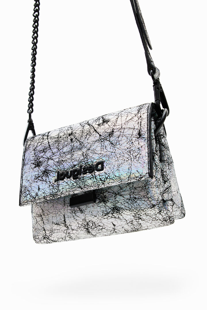 Mini arty silver crossbody bag | Desigual