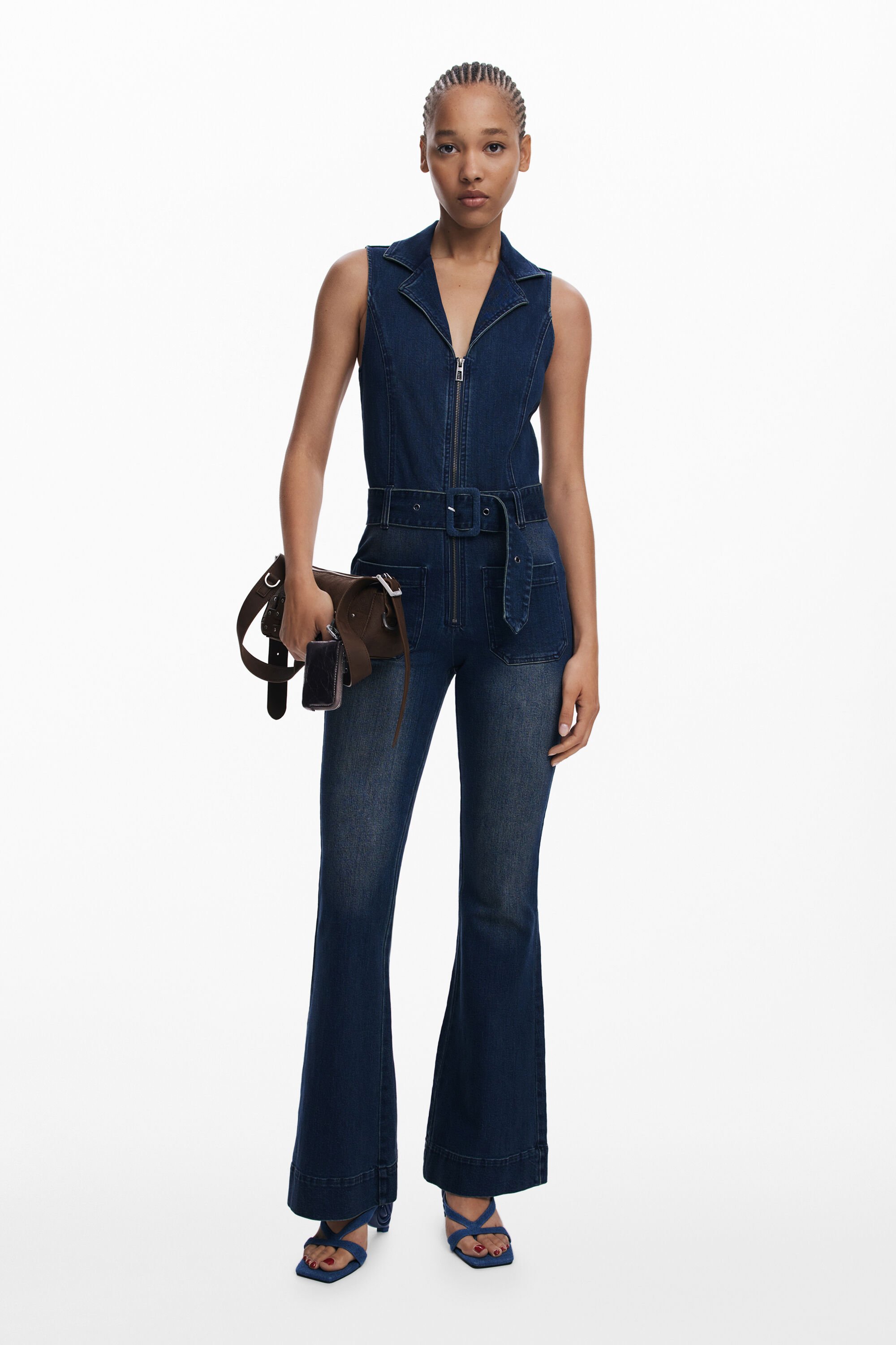 Desigual Uitlopende spijkeroverall - BLUE