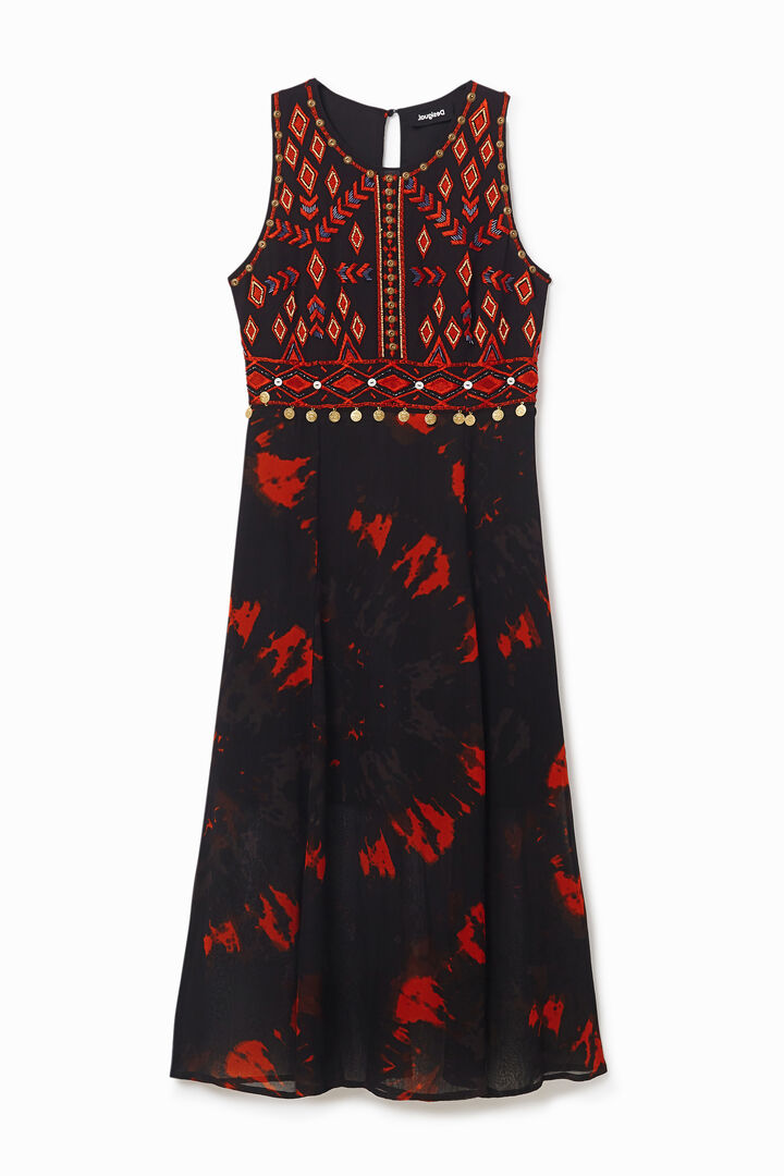Robe mi-longue coupe slim fendue | Desigual