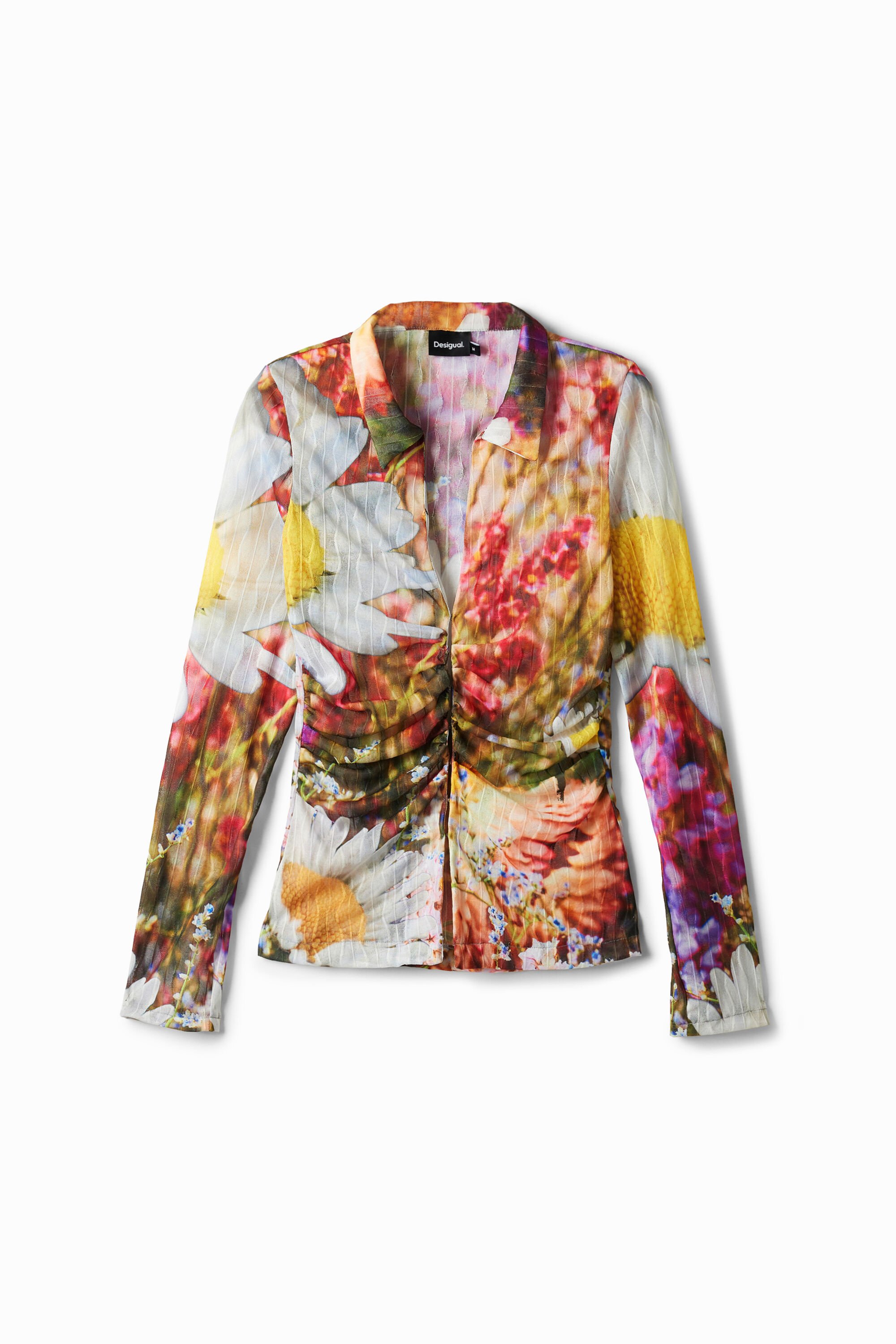 Floral ruched T-shirt