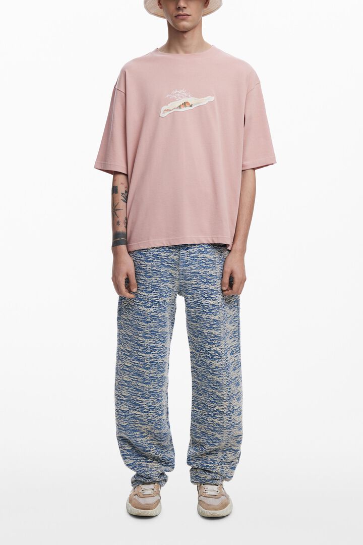 Short-sleeve collage T-shirt