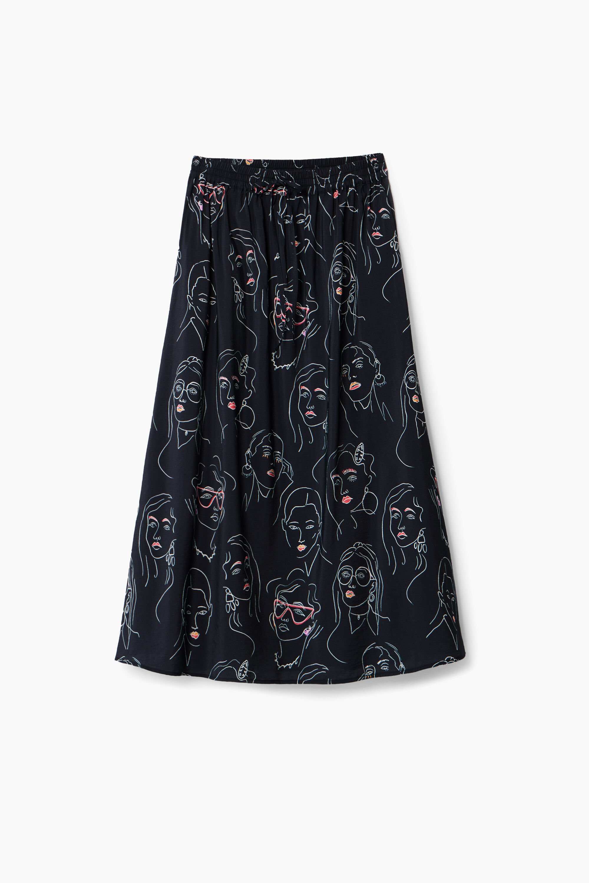 Desigual Long skirt with faces