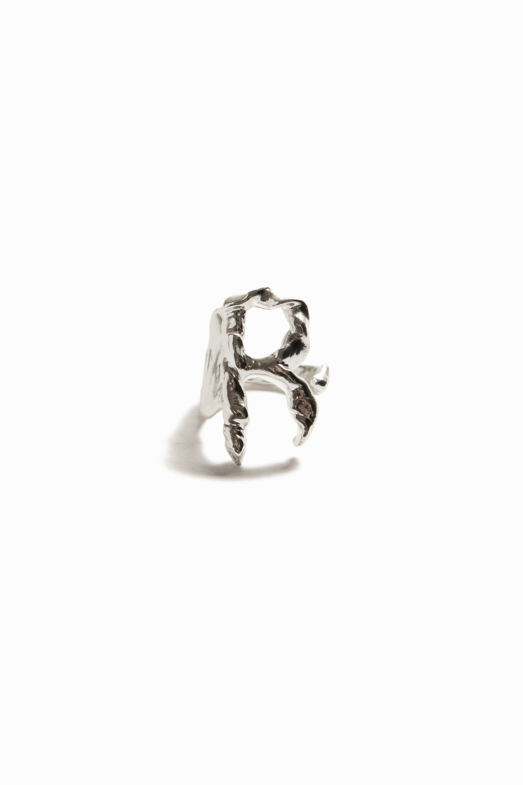Zalio silver plated letter R ring