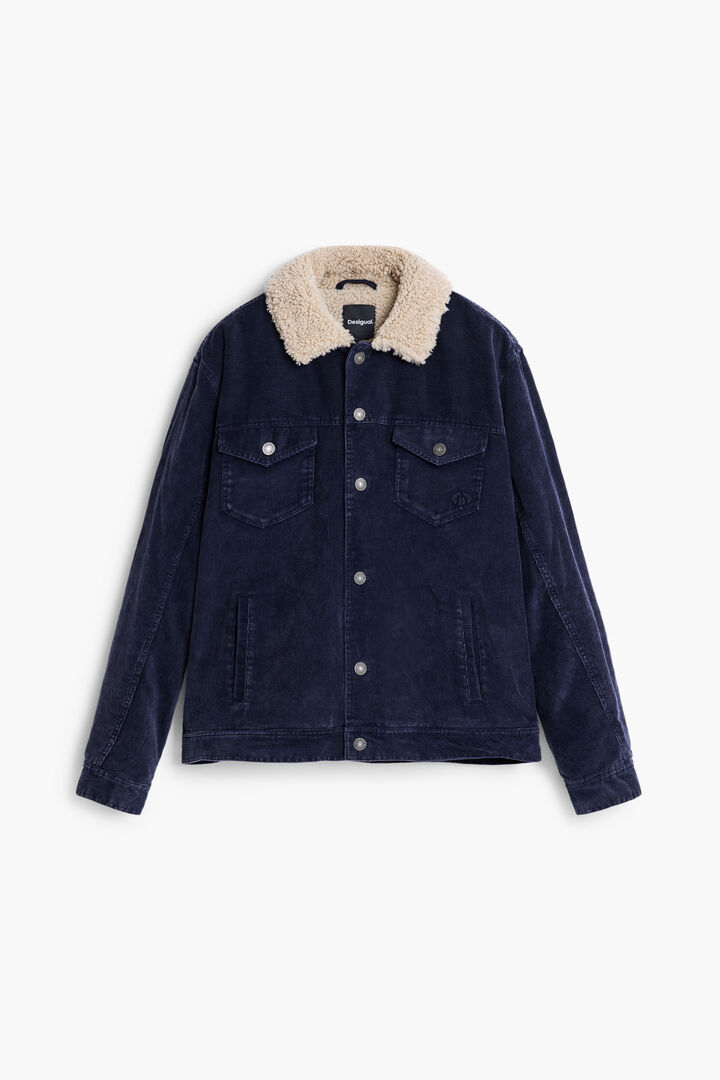 Jacke aus Cord mit Schafsfell-Effekt-Kragen | Desigual