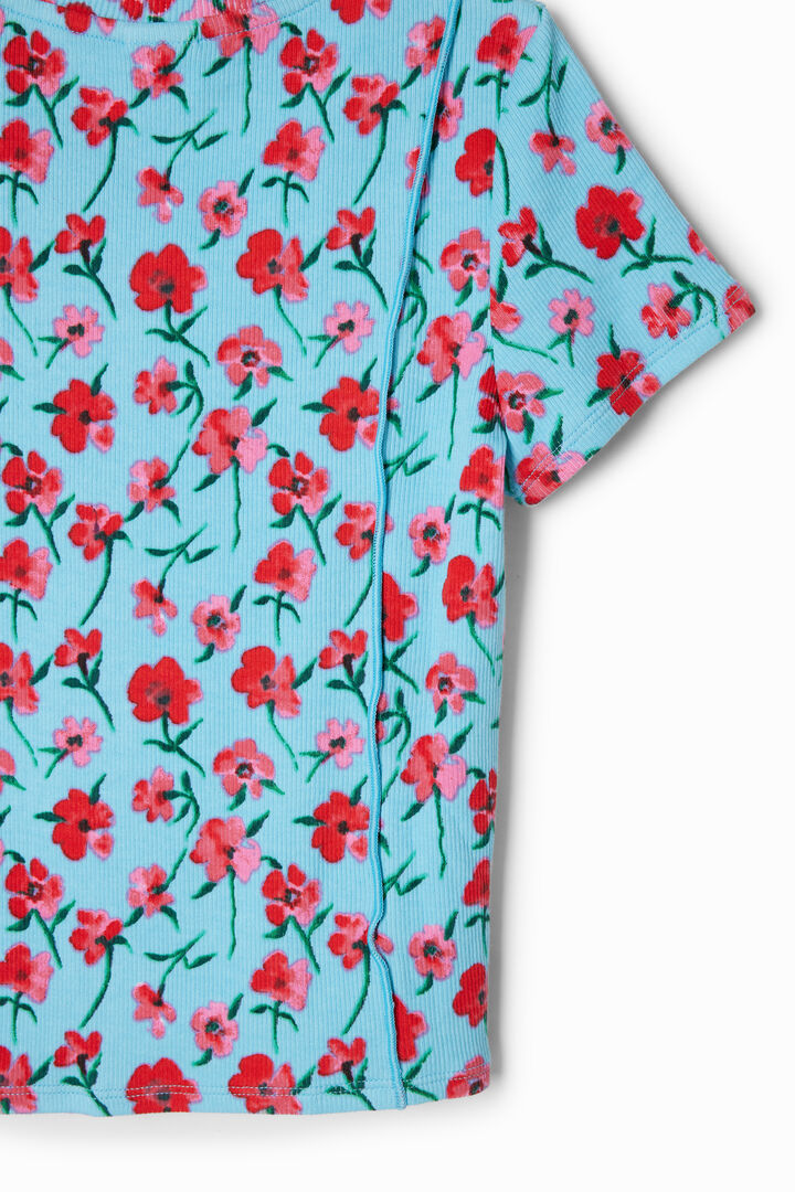 Koszulka z patchworkowym nadrukiem w kwiaty | Desigual