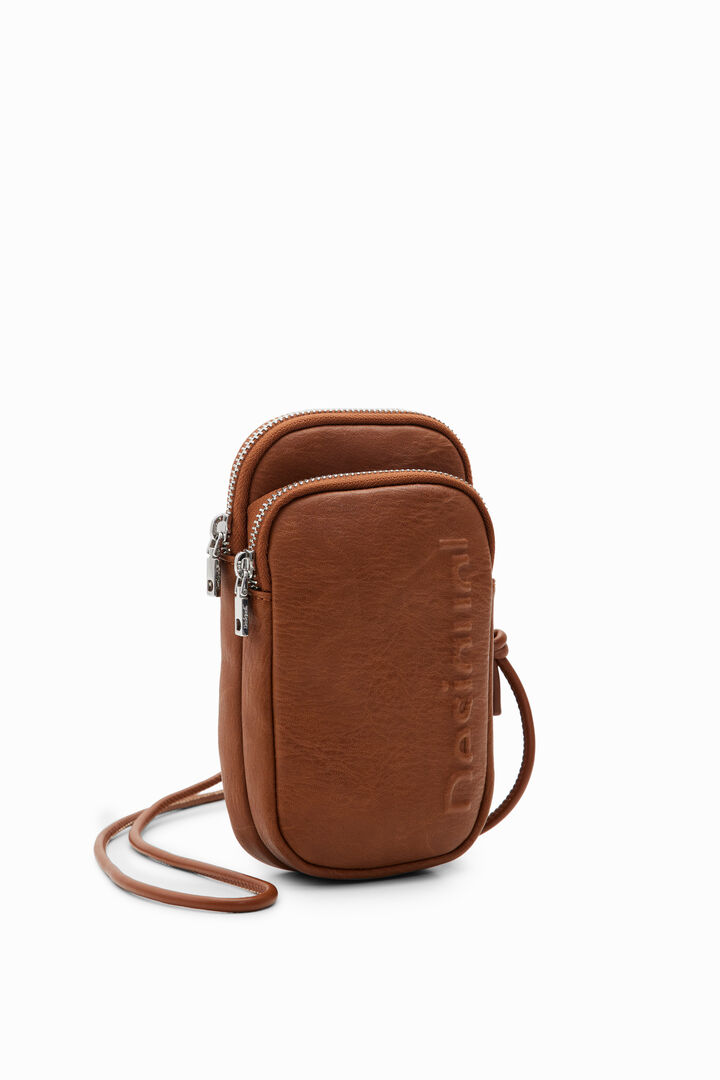 Leather-effect wallet smartphone pouch