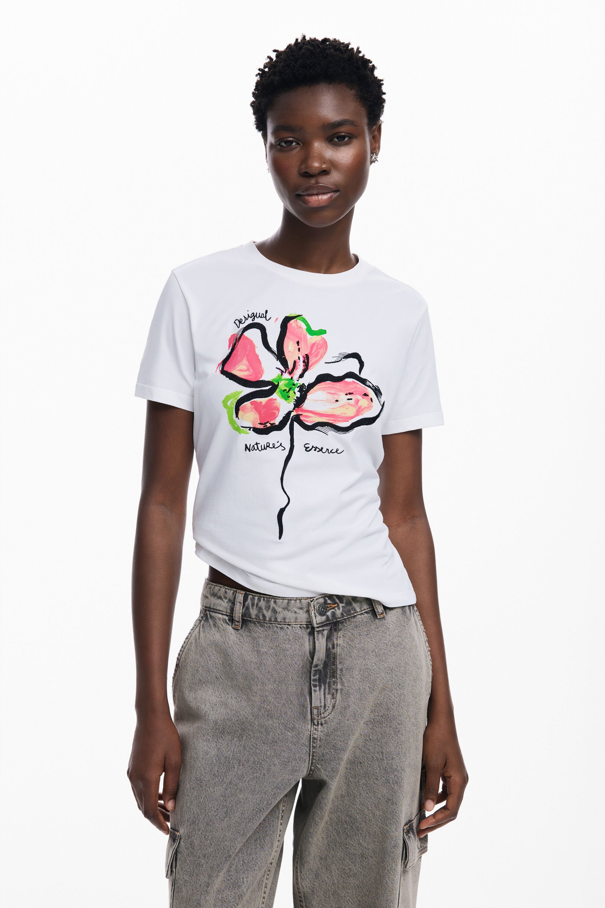 T shirt fleur pour femme I Desigual