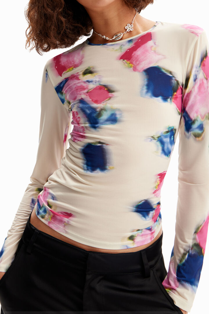 Camiseta floral desenfocada | Desigual