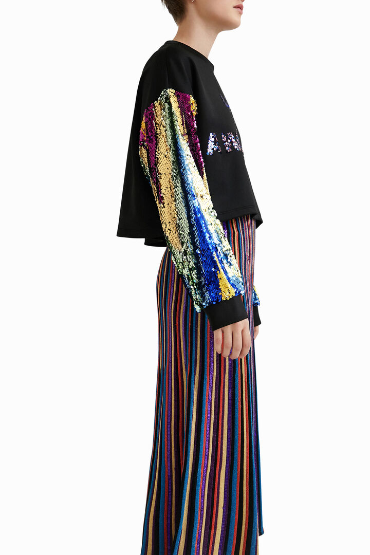 Sudadera crop lentejuelas | Desigual