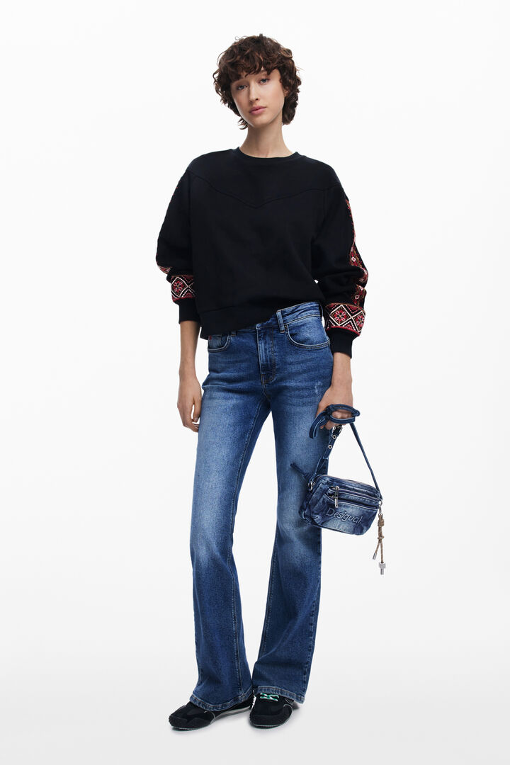 Large multi-pocket denim wallet | Desigual