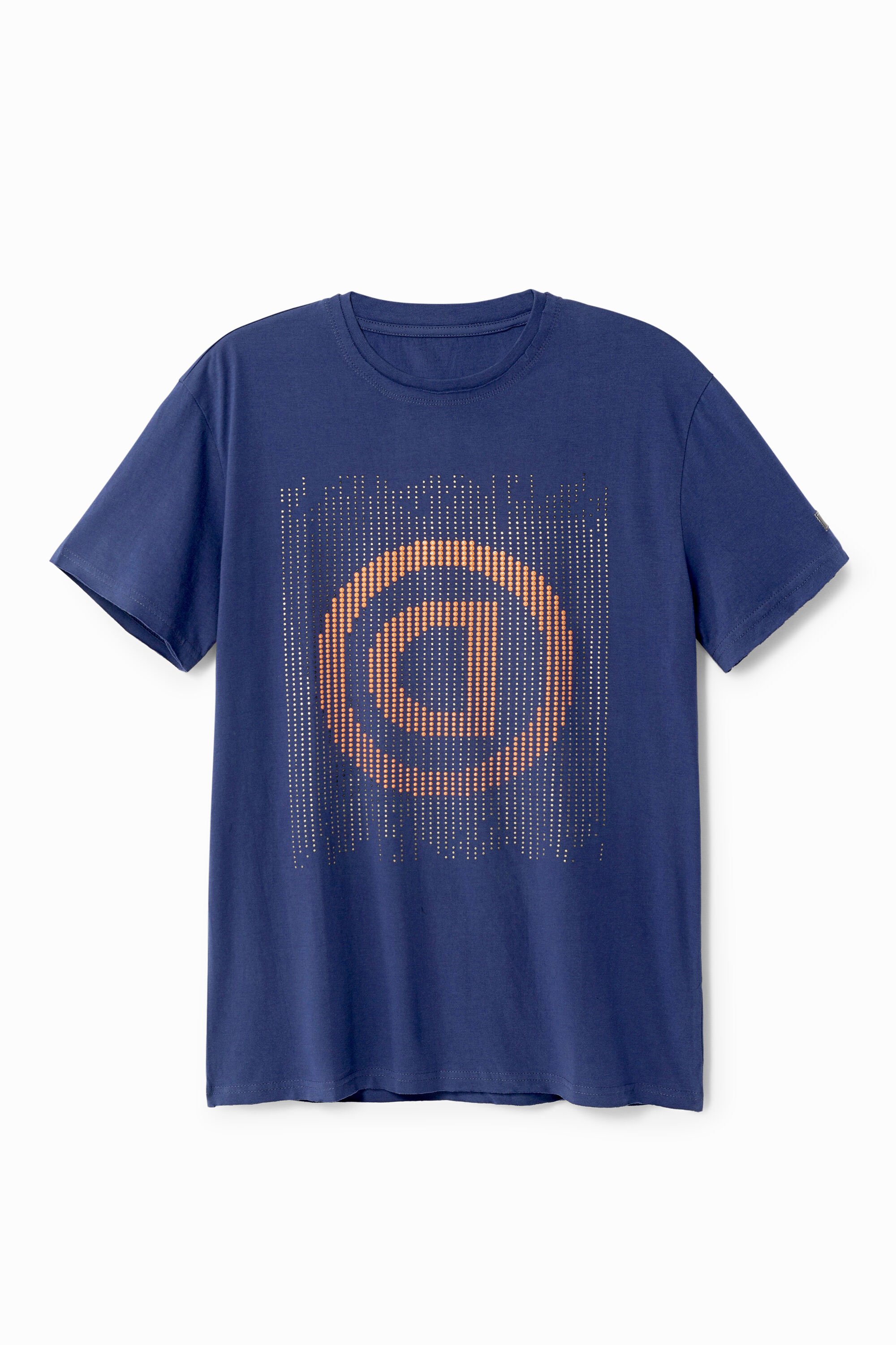 Pointillistisches T-Shirt mit Logo