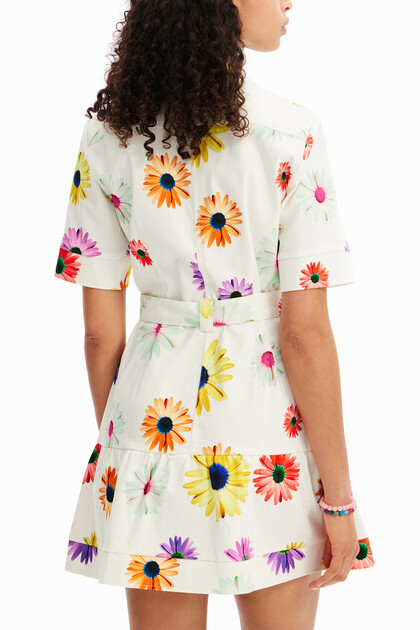 M. Christian Lacroix short floral shirt dress