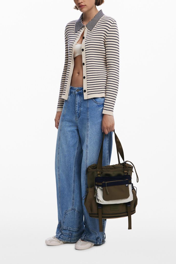 Large expandable nylon backpack