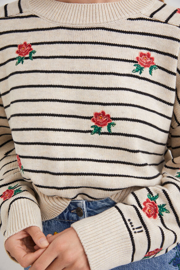 Flower and sailor stripe jumper | Desigual