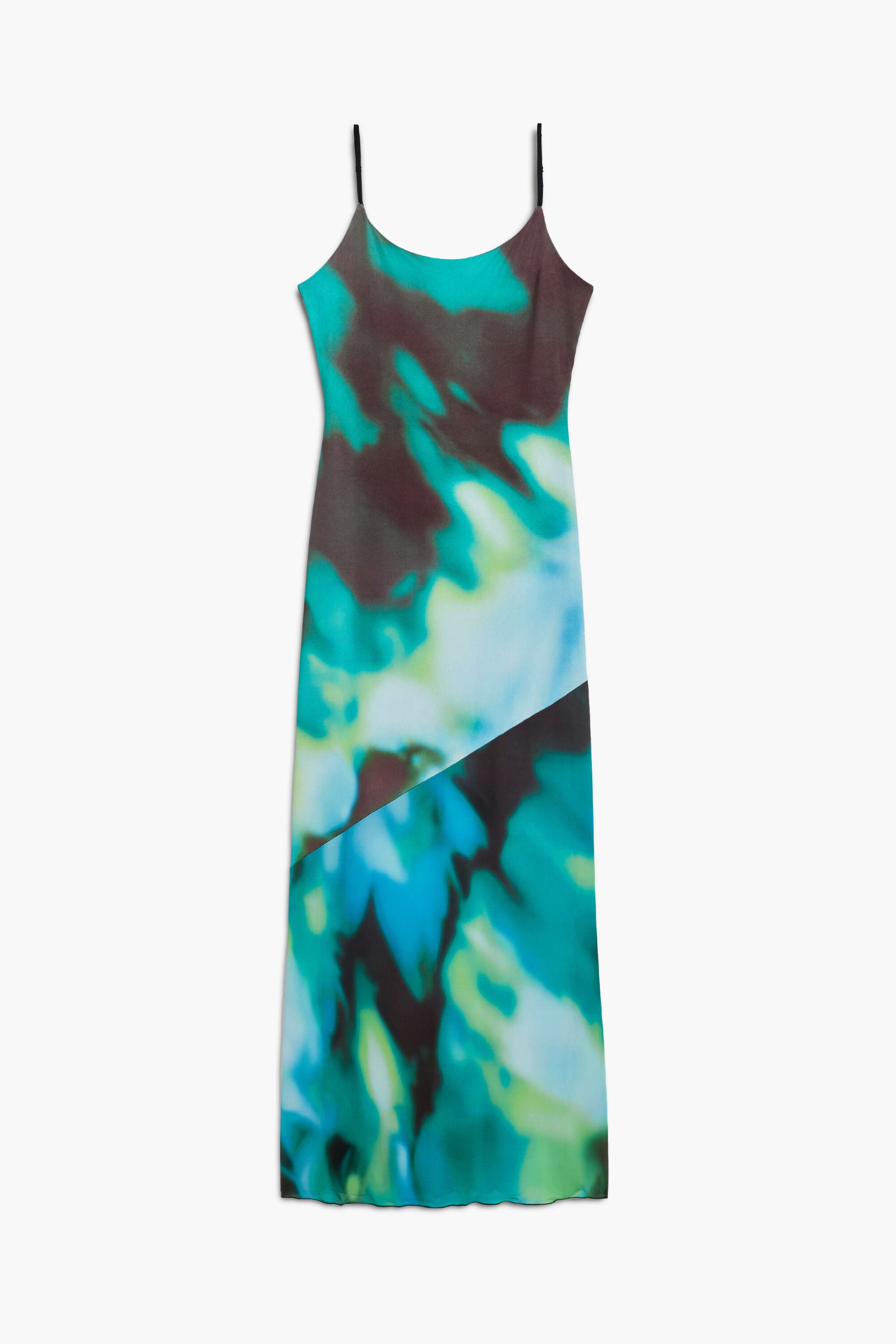 Vestido tirantes Tie-Dye, Poliester, Verde, XS