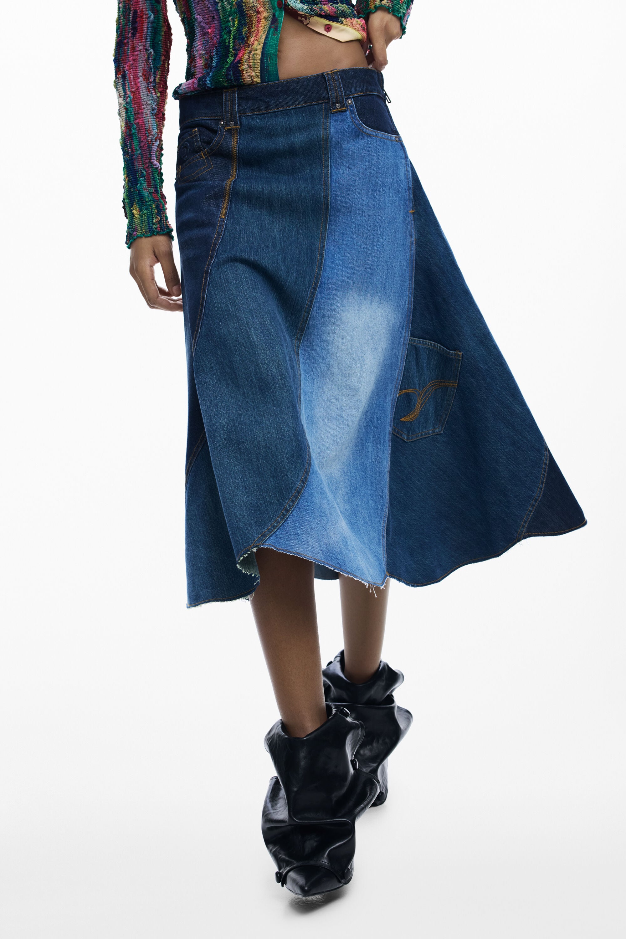 デニムパッチスカート 青 女性用 I Desigual.com