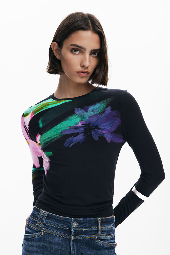 Long-sleeve floral T-shirt | Desigual