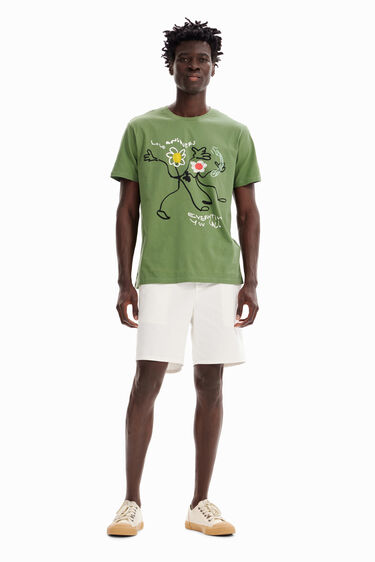 Floral khaki T-shirt | Desigual