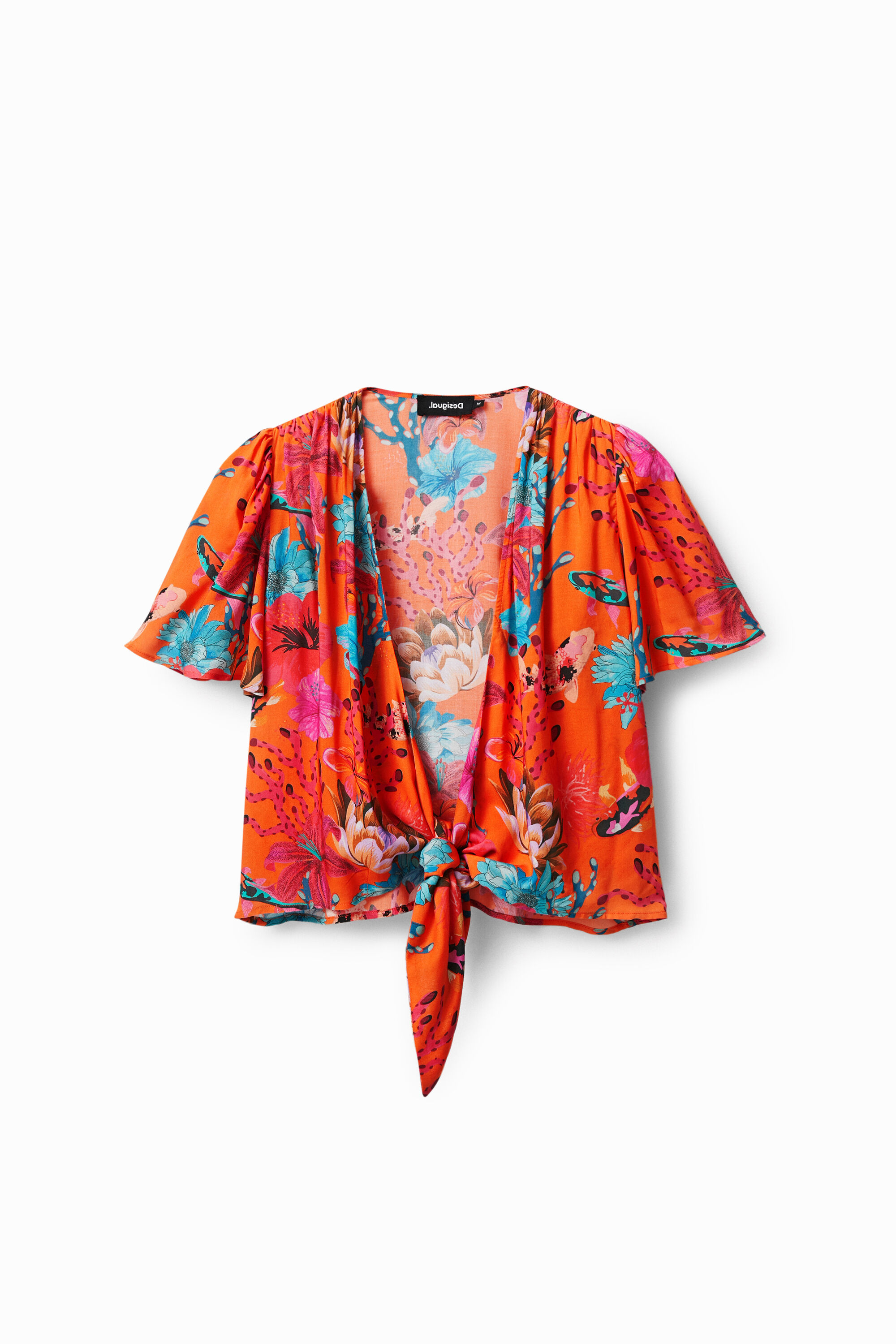 Blusa anudada corales Desigual