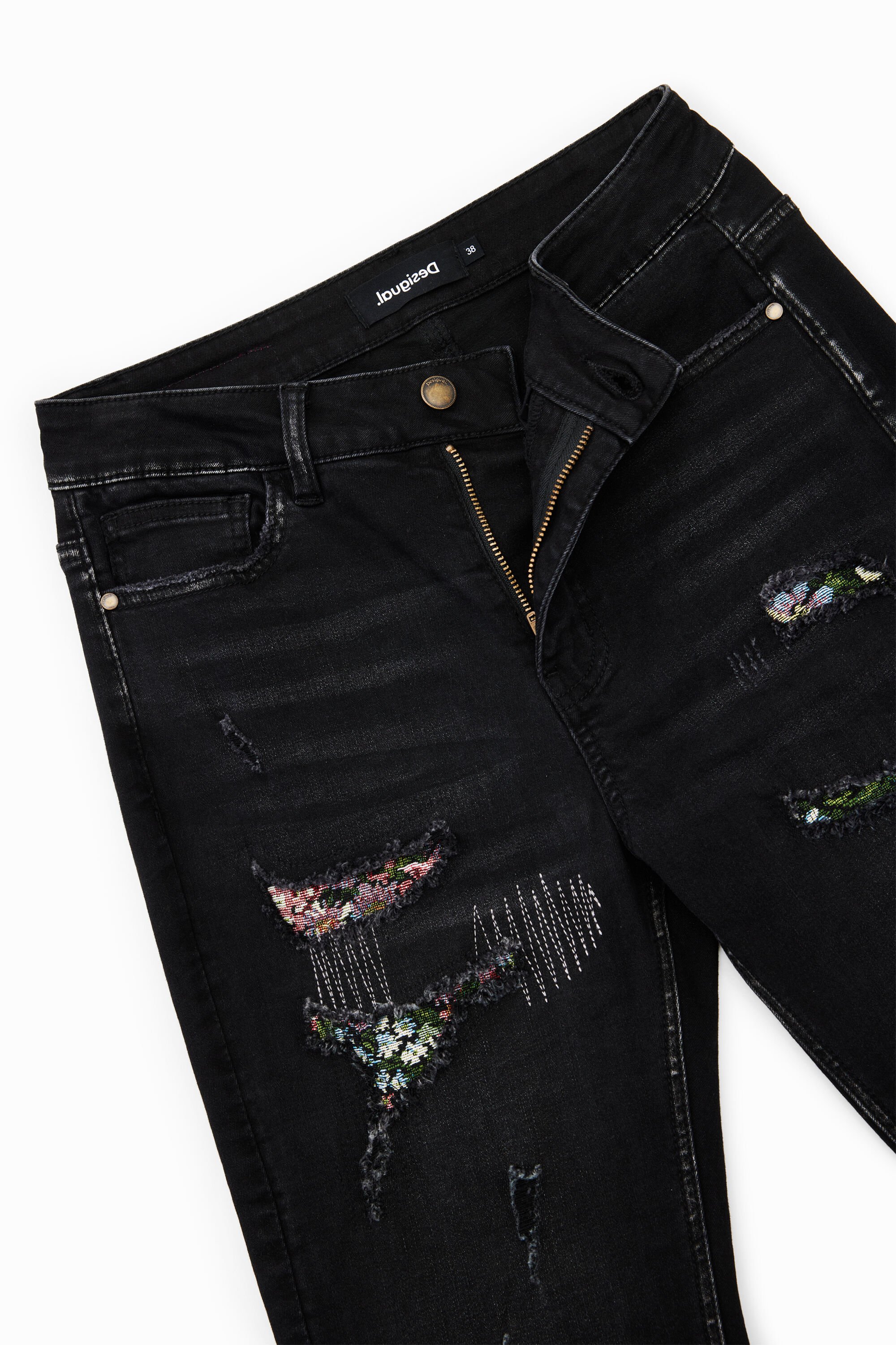 ダメージ加工 スキニージーンズ | Desigual.com