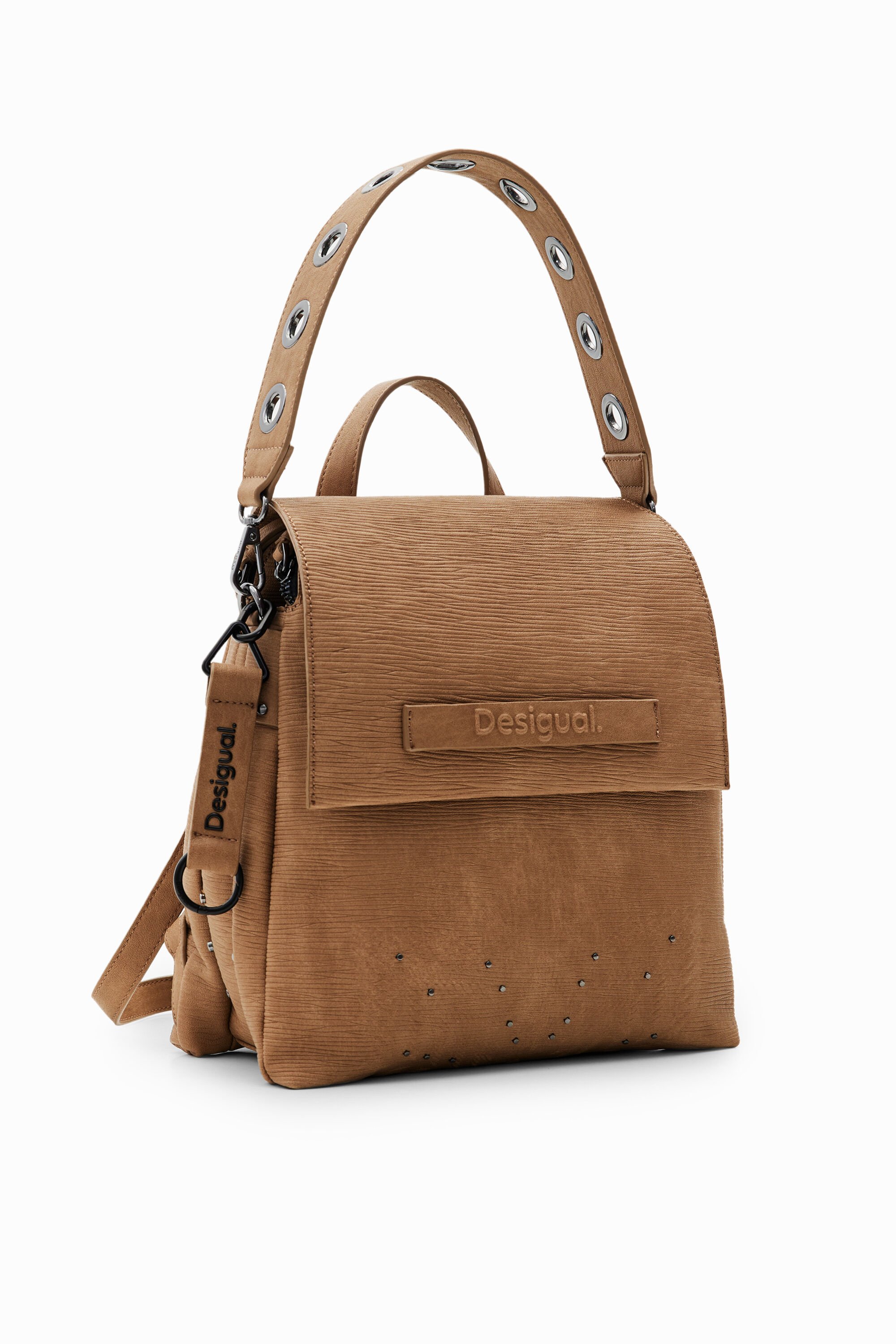 Desigual Small Multi-position Star Backpack In Brown