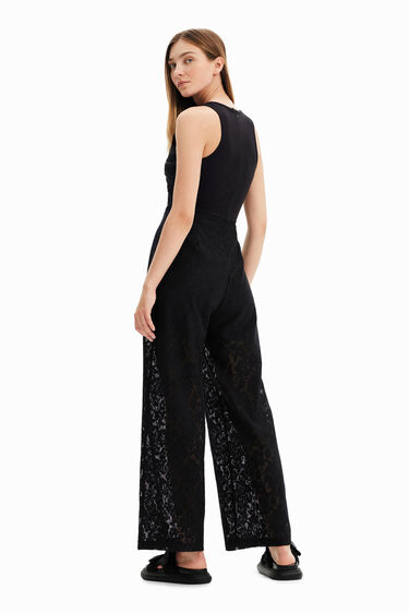 Long embroidered lace jumpsuit | Desigual