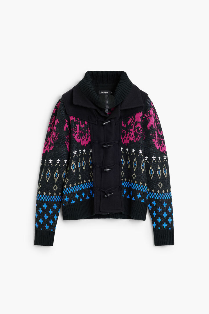 chunky knit jacquard sweater