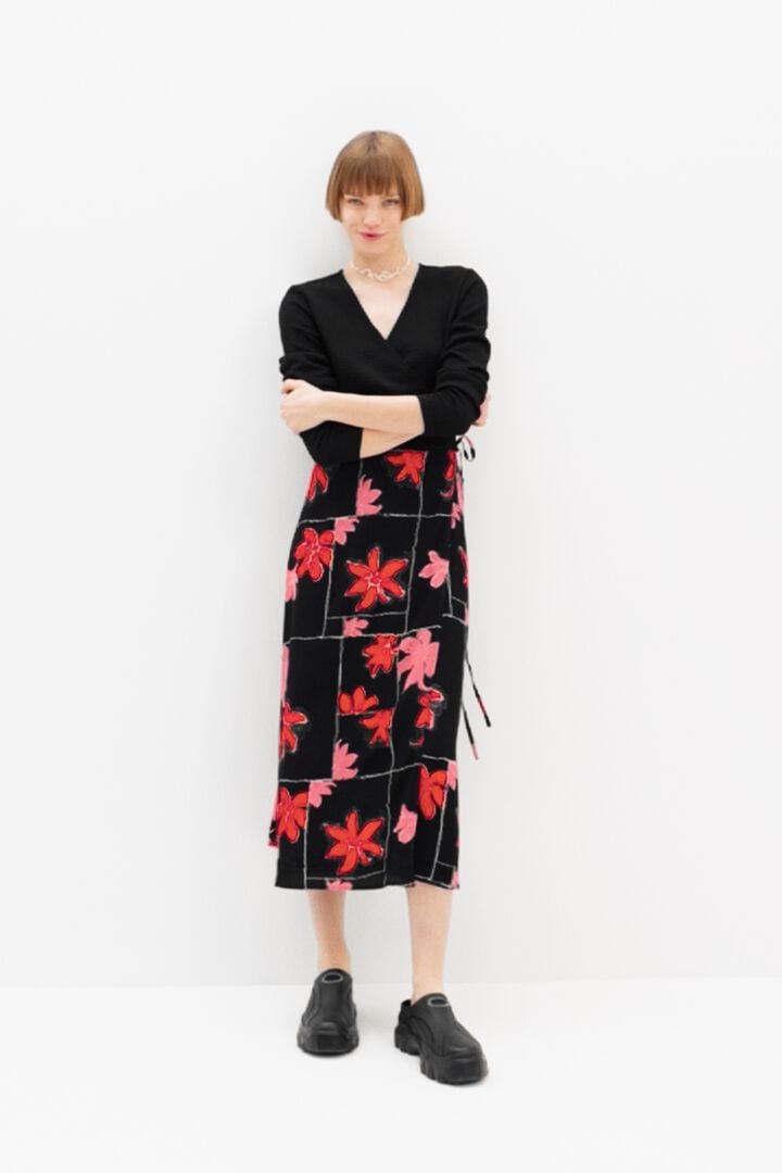 Floral wrap midi dress | Desigual