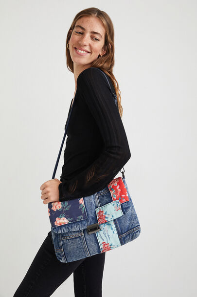 Borsa a tracolla patch jeans