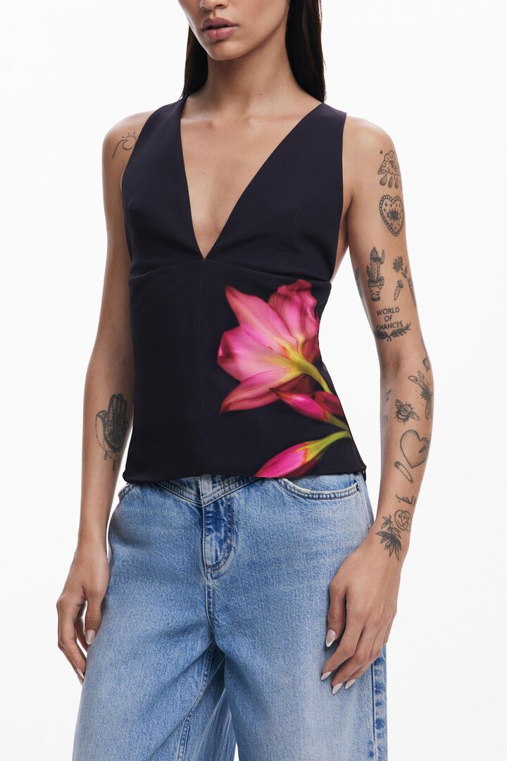 Desigual 25swbw11 Women's T-Shirt, Black, L Desigual 25swbw11 Women's T-Shirt, Black, L