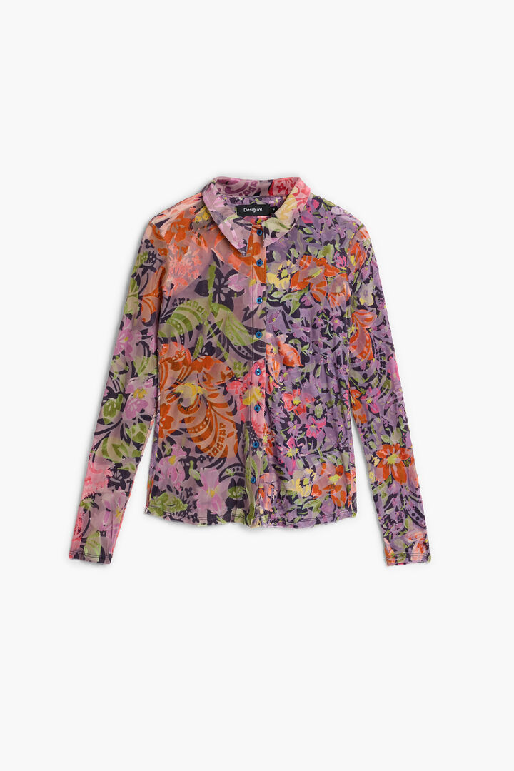 Camisa devor&eacute; flores
