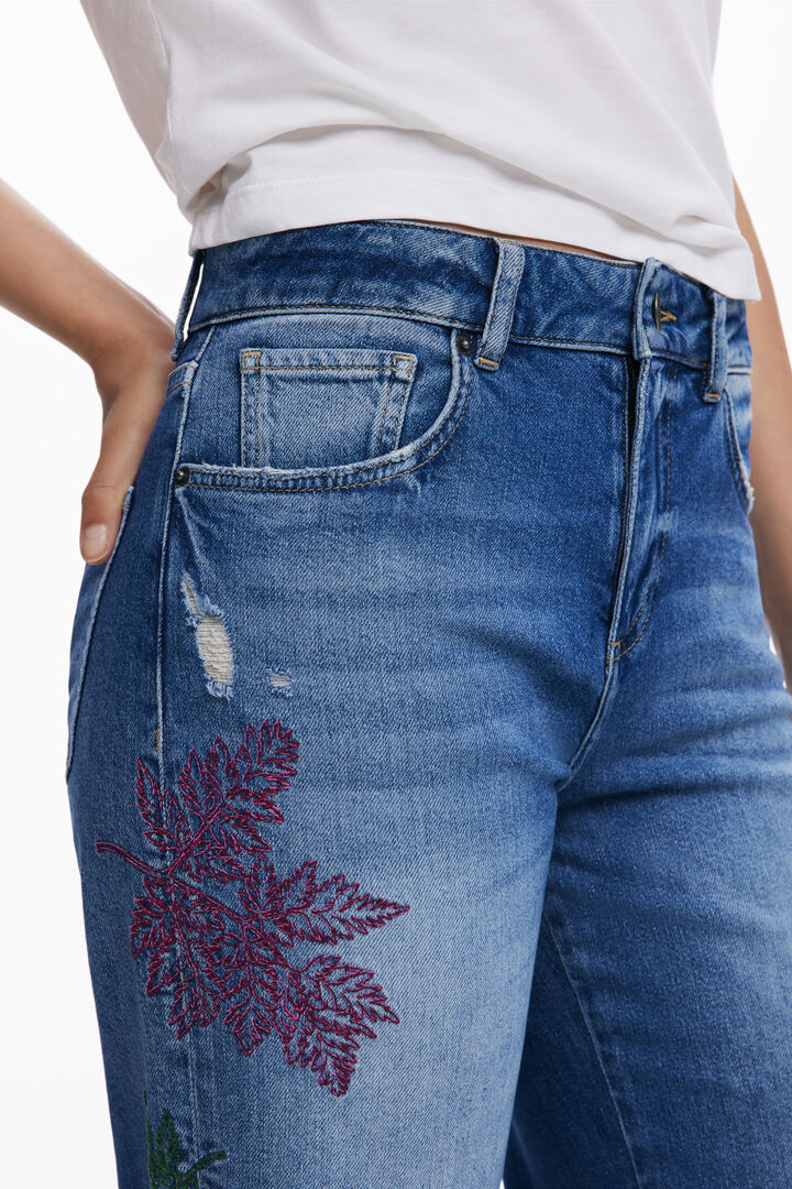 Bestickte Culotte-Jeans | Desigual
