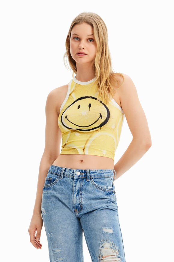 Camiseta slim canalé Smiley®